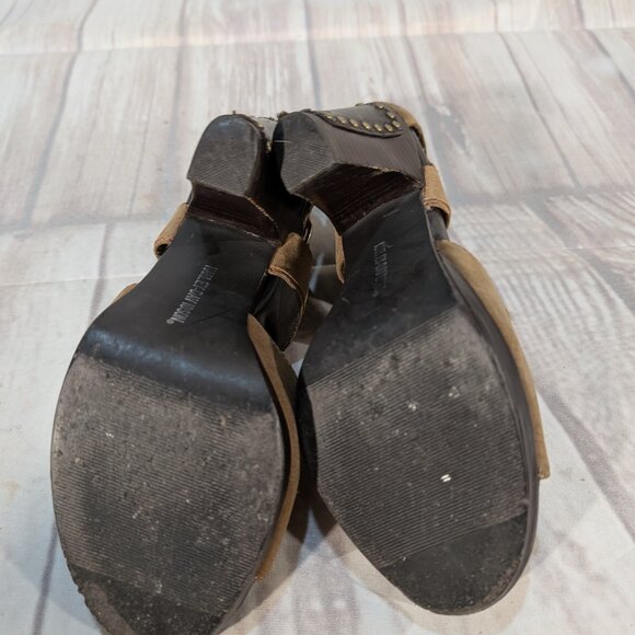 Harley Davidson Women's Gillian Tan Leather Strappy Studded Heels Size 8.5 - Picture 9 of 10